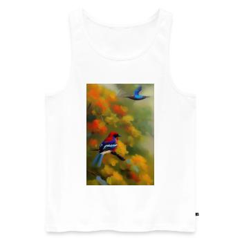 Vogel auf Ast - Männer Premium Bio Tank Top - Weiß - Vorne - AI Model Male 178 light (178cm)