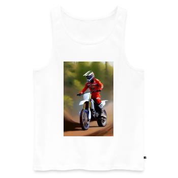 Motocross Riding - Men's Premium Organic Tank Top - white - Front - AI Model Male 178 light (178cm)