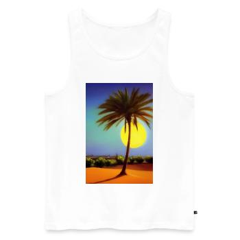 Arabian Desert - Men's Premium Organic Tank Top - white - Front - AI Model Male 178 light (178cm)