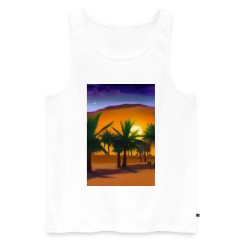 Arabische Wüste - Männer Premium Bio Tank Top - Weiß - Vorne - AI Model Male 178 light (178cm)