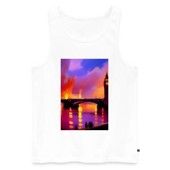 Bridges in London - Men's Premium Organic Tank Top - white - Front - Michal (187cm)