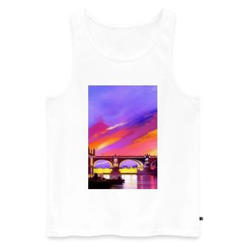 Bridges in London - Men's Premium Organic Tank Top - white - Front - Michal (187cm)