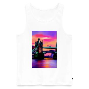 Bridges in London - Men's Premium Organic Tank Top - white - Front - Michal (187cm)
