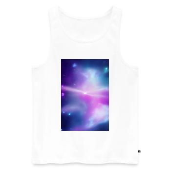 Image de la galaxie - Débardeur bio Premium Homme - blanc - Devant - AI Model Male 178 light (178cm)