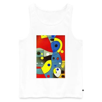 Abstrakte Kunst - Männer Premium Bio Tank Top - Weiß - Vorne - AI Model Male 178 light (178cm)