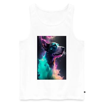 Cute dog - Men's Premium Organic Tank Top - white - Front - AI Model Male 178 light (178cm)