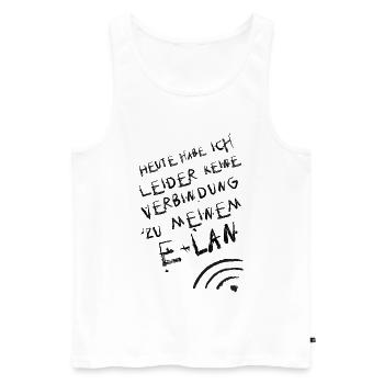 leider habe ich leider keinen elan - Männer Premium Bio Tank Top - Weiß - Vorne - Michal (187cm)