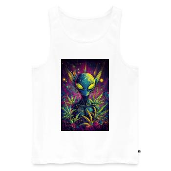Neonalia with space plants - Men's Premium Organic Tank Top - white - Front - Michal (187cm)