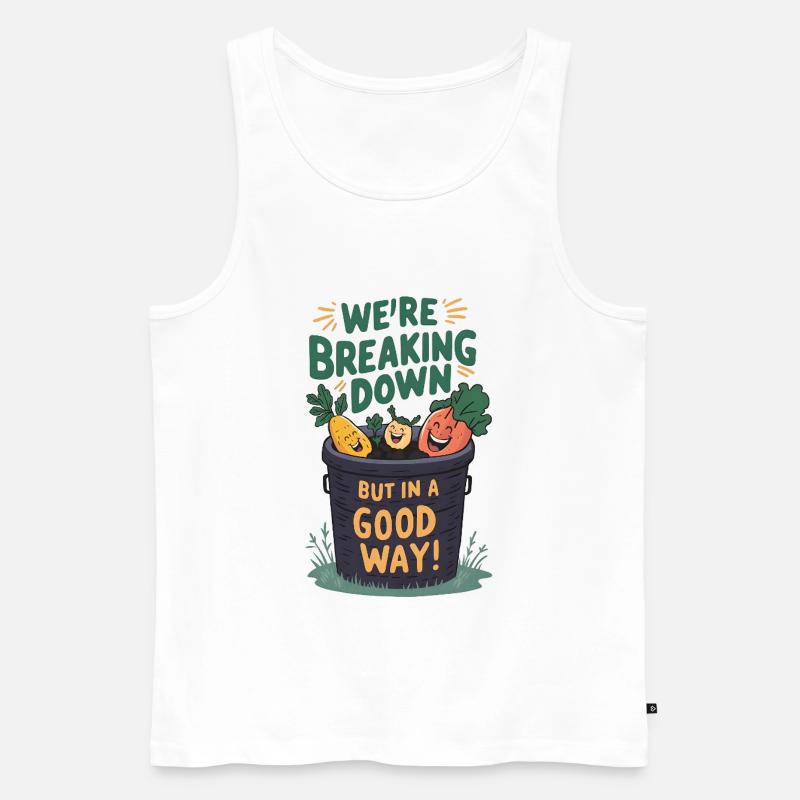 Breaking Down Compost - Männer Premium Bio Tank Top - Weiß