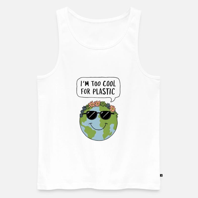 Too Cool for Plastic - Männer Premium Bio Tank Top - Weiß
