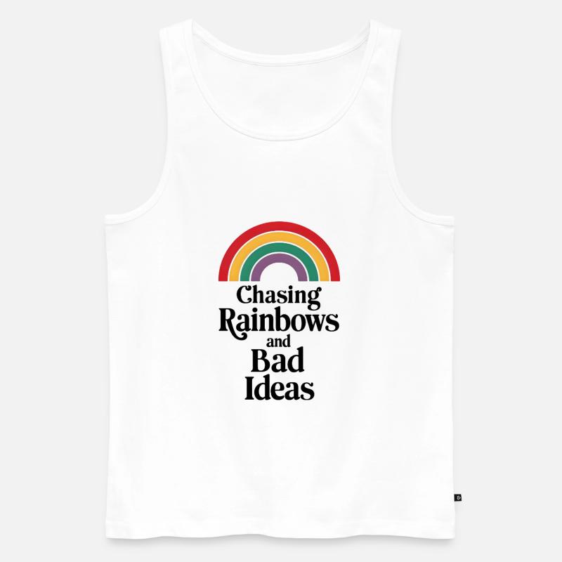 Chasing Rainbows and Bad Ideas - Männer Premium Bio Tank Top - Weiß