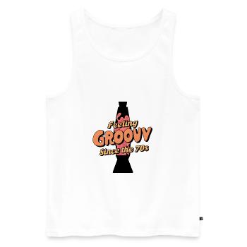 Feeling Groovy - Since The 70s - Men's Premium Organic Tank Top - white - Front - AI Model Male 178 light (178cm)