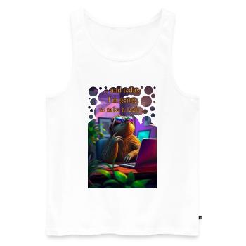 And today I risk a look sloth in the office - Men's Premium Organic Tank Top - white - Front - AI Model Male 178 light (178cm)