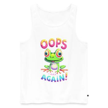 Colorful Frog with Optimistic Message - Men's Premium Organic Tank Top - white - Front - AI Model Male 178 light (178cm)