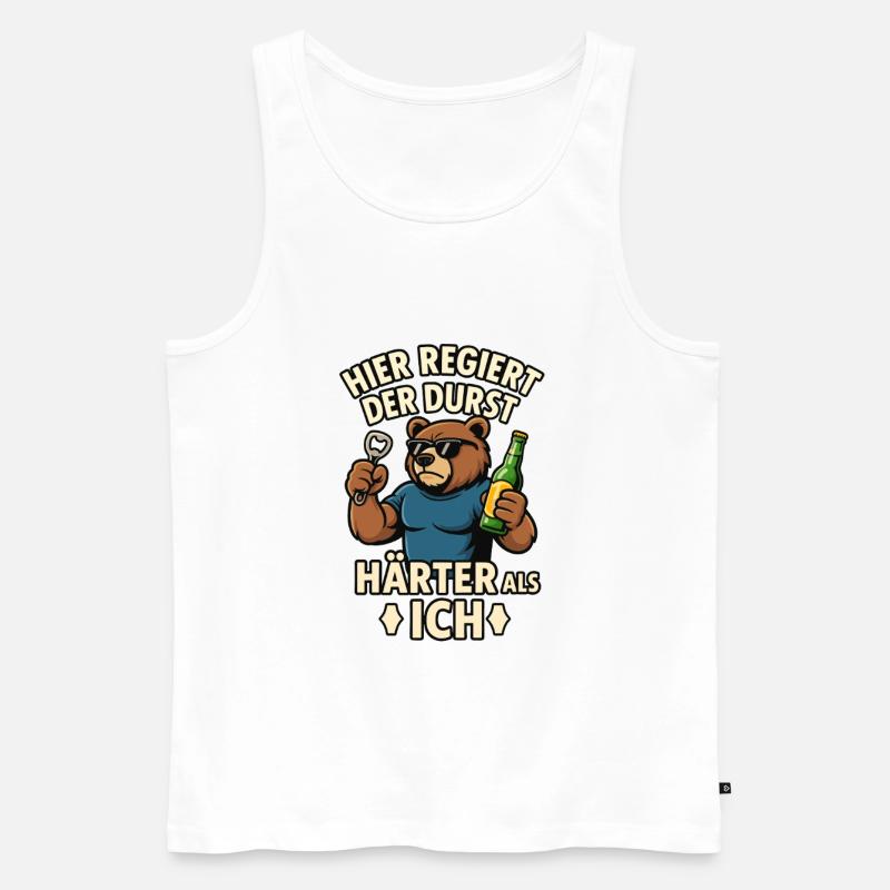 Durstbär - Härter als ich - Männer Premium Bio Tank Top - Weiß