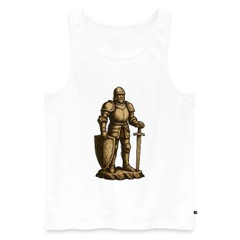 Chevalier en tenue de combat historique - Débardeur bio Premium Homme - blanc - Devant - Michal (187cm)