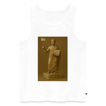 Modern statue with smartphone and calendar - Men's Premium Organic Tank Top - white - Front - AI Model Male 178 light (178cm)