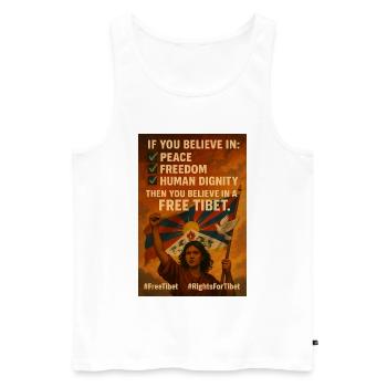 Marche du peuple tibétain pour la liberté - Débardeur bio Premium Homme - blanc - Devant - Michal (187cm)
