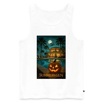Sommerween - Männer Premium Bio Tank Top - Weiß - Vorne - AI Model Male 178 light (178cm)