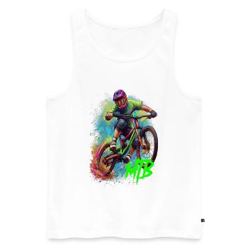 Art d'action en VTT - Débardeur bio Premium Homme - blanc - Devant - Michal (187cm)