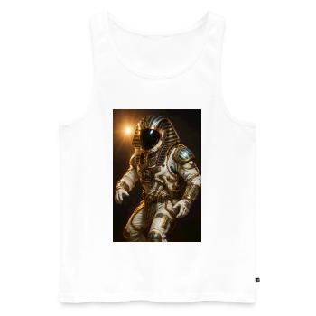 Astronaut in Ancient Egyptian Futuristic Gear - Men's Premium Organic Tank Top - white - Front - AI Model Male 178 light (178cm)