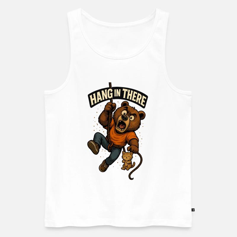 Halten Sie durch Bärenabenteuer - Männer Premium Bio Tank Top - Weiß