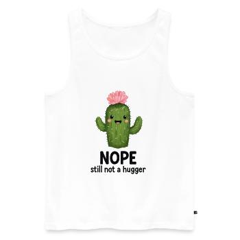 Nö, kein Hugger-Kaktus - Männer Premium Bio Tank Top - Weiß - Vorne - Michal (187cm)