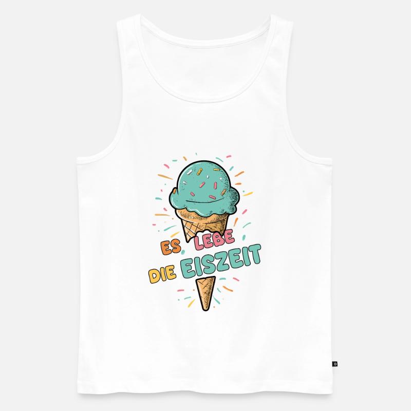 Es lebe die Eiszeit - Eiskugel - Männer Premium Bio Tank Top - Weiß