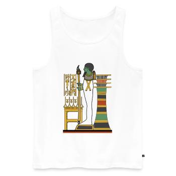 PTAH Gott der Schöpfer und die Handwerker. - Männer Premium Bio Tank Top - Weiß - Vorne - AI Model Male 178 light (178cm)