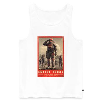 Mars Marine Corps - Men's Premium Organic Tank Top - white - Front - Michal (187cm)
