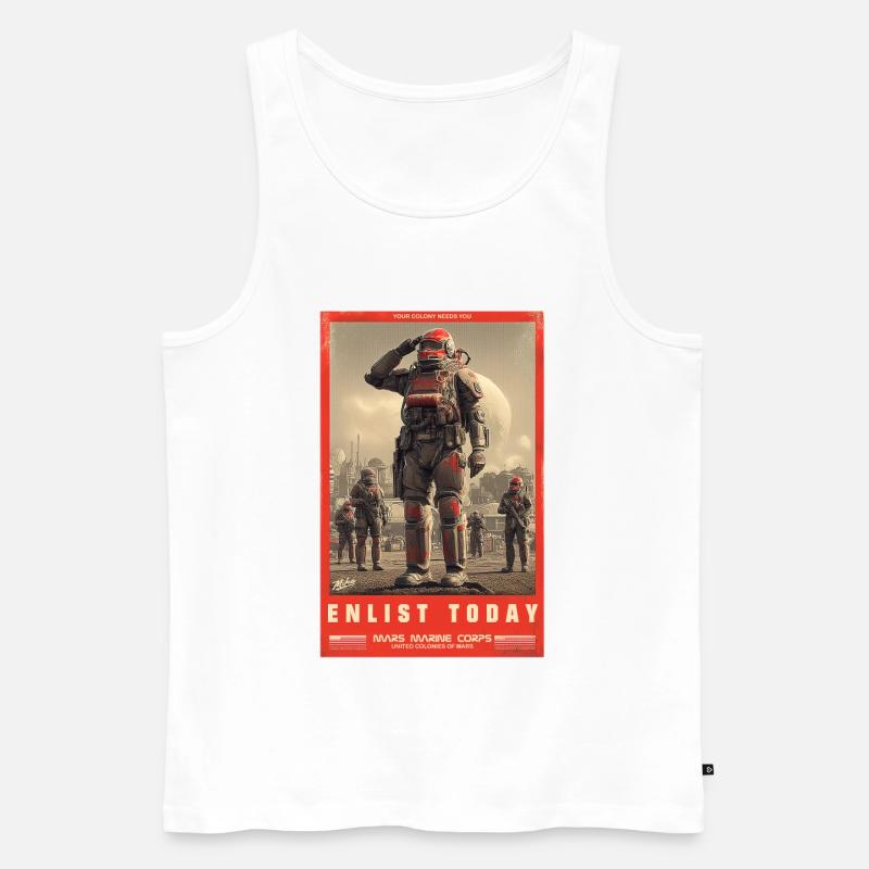 Mars Marine Corps - Männer Premium Bio Tank Top - Weiß