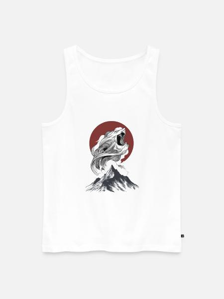 Welle über Berggipfel Kreis - Männer Premium Bio Tank Top - Weiß