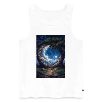 Illustration of a fantasy landscape - Men's Premium Organic Tank Top - white - Front - AI Model Male 178 light (178cm)