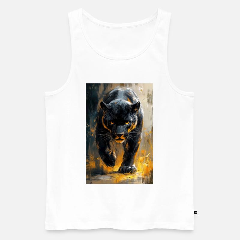 Illustration eines Panthers - Männer Premium Bio Tank Top - Weiß