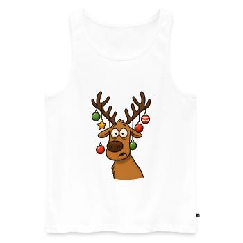 Rentier - Männer Premium Bio Tank Top - Weiß - Vorne - Michal (187cm)