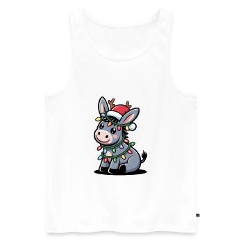 Esel Elfe Weihnachten - Männer Premium Bio Tank Top - Weiß - Vorne - Michal (187cm)