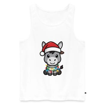 Esel Elfe Xmas Lustiges Weihnachtsgeschen - Männer Premium Bio Tank Top - Weiß - Vorne - Michal (187cm)