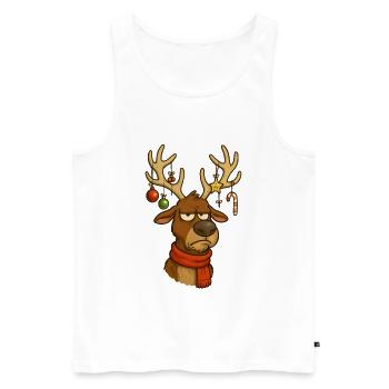 Annoyed reindeer at Christmas - Men's Premium Organic Tank Top - white - Front - Michal (187cm)