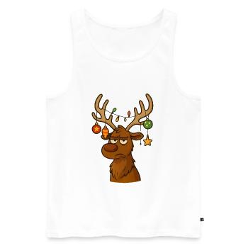 Rentier Weihnachten Rudolf - Männer Premium Bio Tank Top - Weiß - Vorne - AI Model Male 178 light (178cm)
