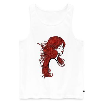 Jolie fille aux cheveux rouges - Débardeur bio Premium Homme - blanc - Devant - Michal (187cm)