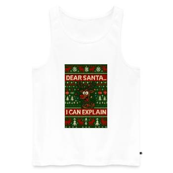 Ugly Christmas Dear Santa - Men's Premium Organic Tank Top - white - Front - Michal (187cm)