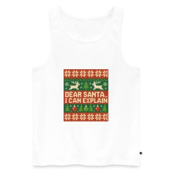 Ugly Christmas Dear Santa I Can Explain - Männer Premium Bio Tank Top - Weiß - Vorne - AI Model Male 178 light (178cm)