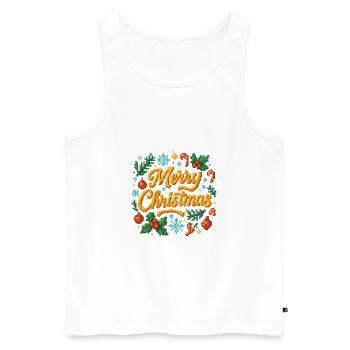 Noël moche Weihnachten - Débardeur bio Premium Homme - blanc - Devant - Michal (187cm)