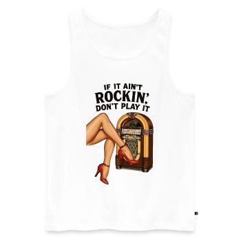 Rockabilly des années 50 Talons Épinglés Jambes Épinglées Jukebox Rétro - Débardeur bio Premium Homme - blanc - Devant - Michal (187cm)