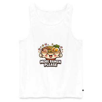 Bol de nouilles ramen mignons - Débardeur bio Premium Homme - blanc - Devant - AI Model Male 178 light (178cm)