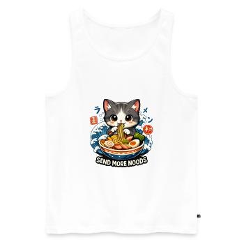 Send Noods Ramen Meme Neko - Männer Premium Bio Tank Top - Weiß - Vorne - AI Model Male 178 light (178cm)