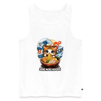 Cat Ramen Ukiyoe - Men's Premium Organic Tank Top - white - Front - AI Model Male 178 light (178cm)