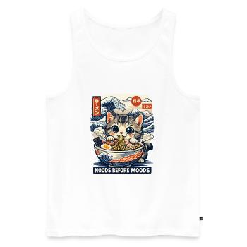 Kawaii Neko Ramen Cat Noodle Anime - Men's Premium Organic Tank Top - white - Front - Michal (187cm)