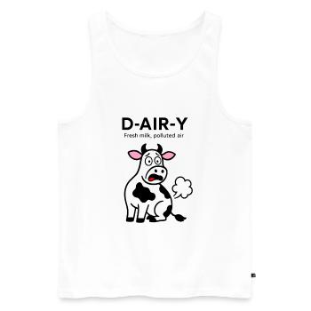 D-Air-Y – Fresh Milk, Polluted Air - Kuh - Männer Premium Bio Tank Top - Weiß - Vorne - AI Model Male 178 light (178cm)