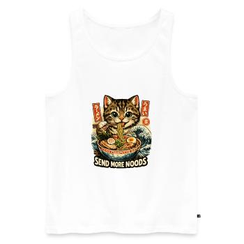 Ramen Nouilles, Amoureux des Chats, Kats Kawaii Rétro - Débardeur bio Premium Homme - blanc - Devant - Michal (187cm)